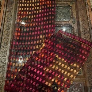 Beautiful vintage semi sheer scarf geometric Design